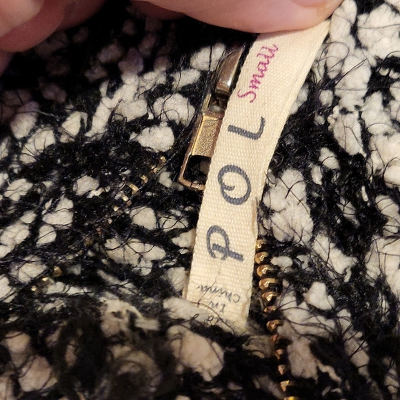 NWNT Nubby Black and White Comfy Cotton Hoodie Sweater Jacket - Picture 5 of 5